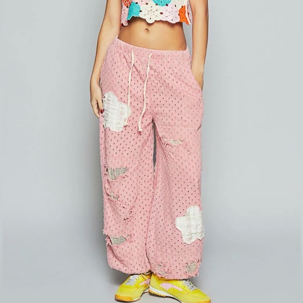 ⚡️ POL “ Petal Patch “ Jogger Jeans | Pink